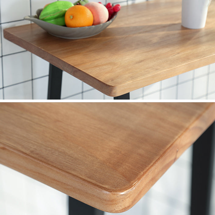 Indoor Glam Bar Table Set 1/2/3/5 Pieces Solid Wood Trestle Counter Set in Natural