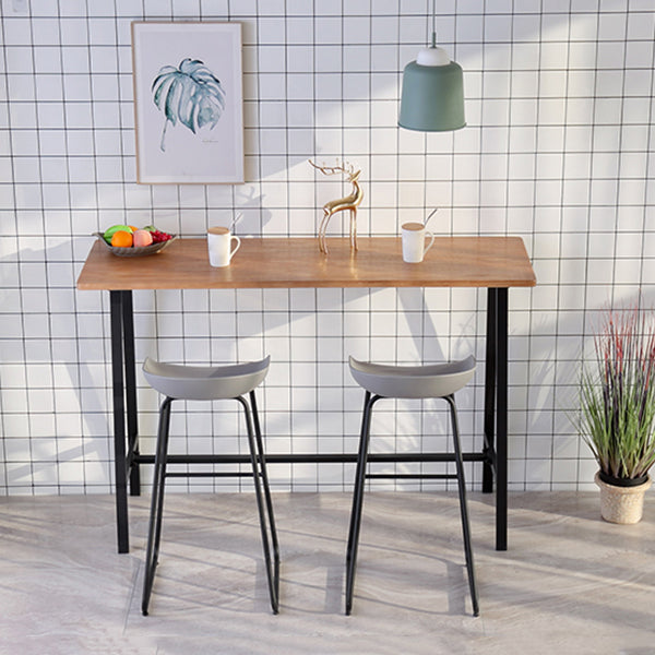 Indoor Glam Bar Table Set 1/2/3/5 Pieces Solid Wood Trestle Counter Set in Natural