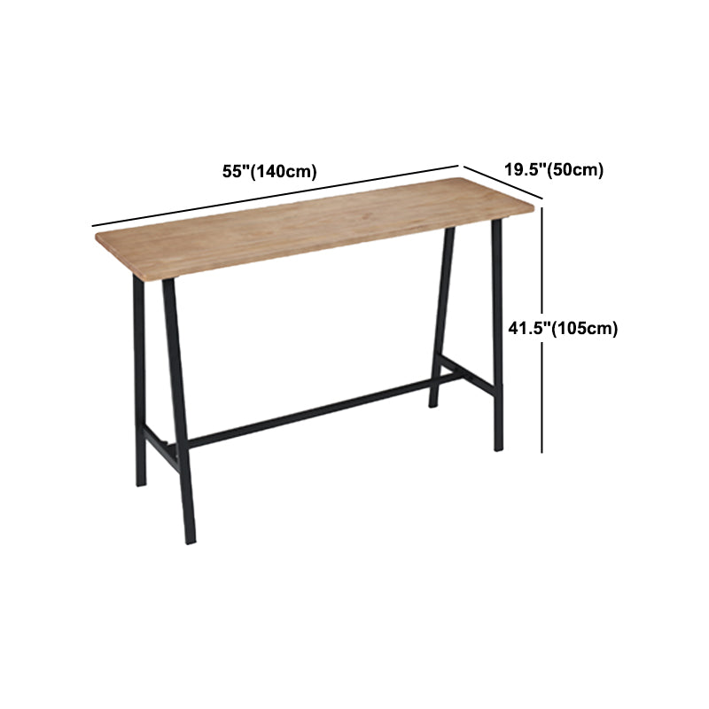 Indoor Glam Bar Table Set 1/2/3/5 Pieces Solid Wood Trestle Counter Set in Natural