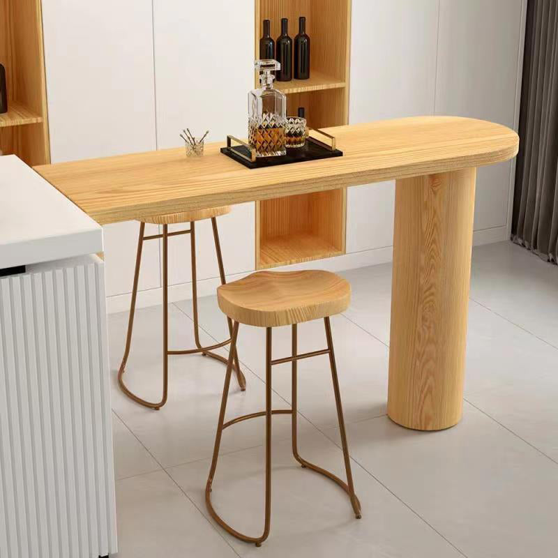 Industrial Irregular Pub Table Set 1/3 Pieces Wooden Counter Table Set
