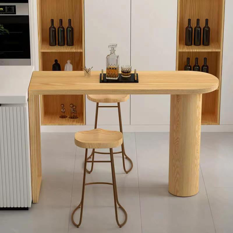 Industrial Irregular Pub Table Set 1/3 Pieces Wooden Counter Table Set