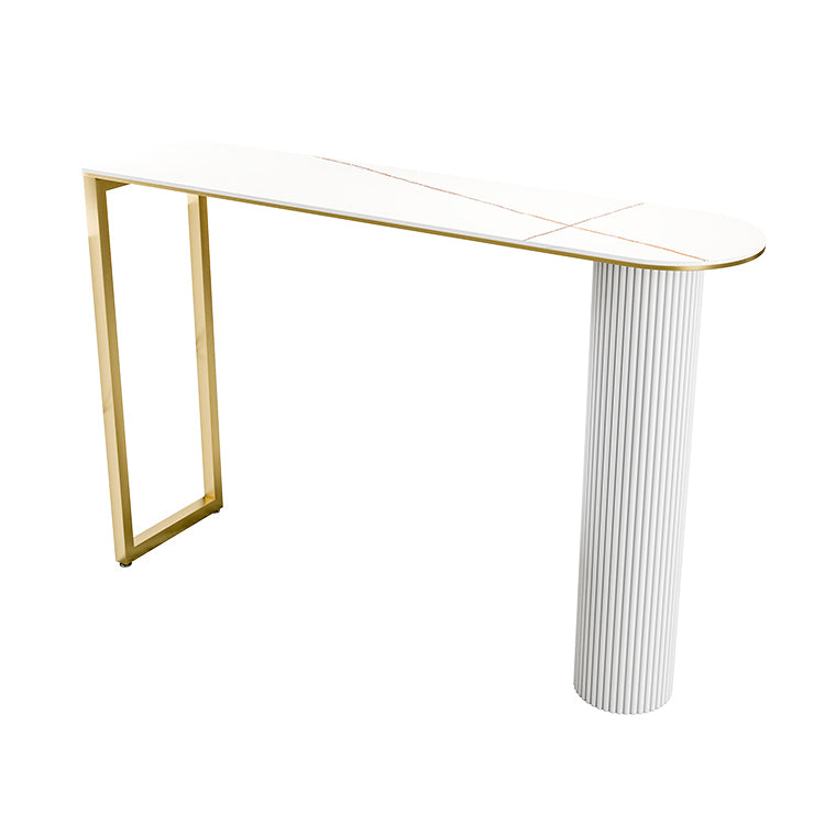 Glam White Bar Pub Table Set 1/5 Pcs Metal Base Bar Table and Stools