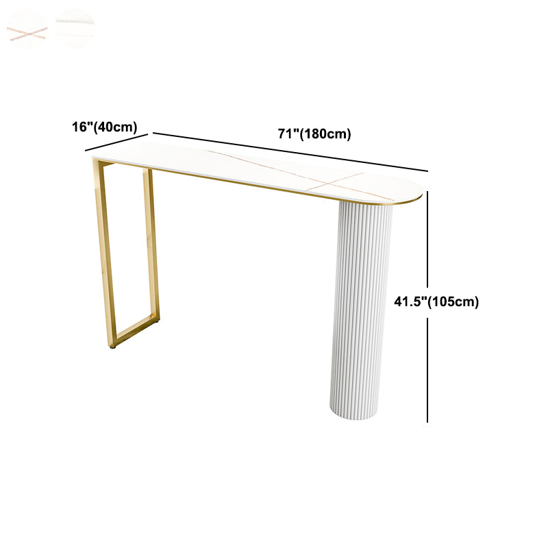 Glam White Bar Pub Table Set 1/5 Pcs Metal Base Bar Table and Stools