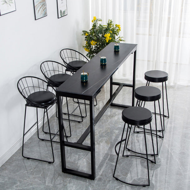 Glam Living Room Counter Set 1/2/3/4/7 Pieces Rectangle Trestle Bar Pub Table Set