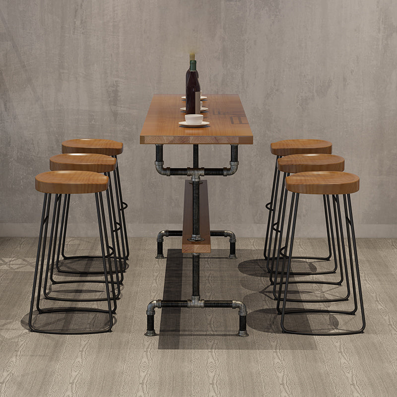 Modern Solid Wood Counter Height Set 1/2/4/7 Pieces Indoor Natural Counter Set