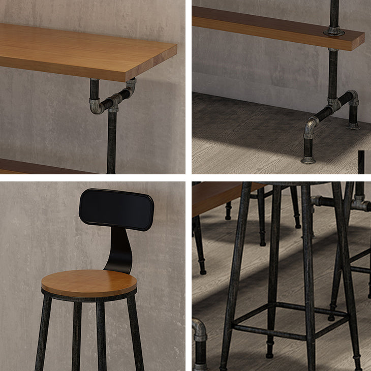 Modern Solid Wood Counter Height Set 1/2/4/7 Pieces Indoor Natural Counter Set