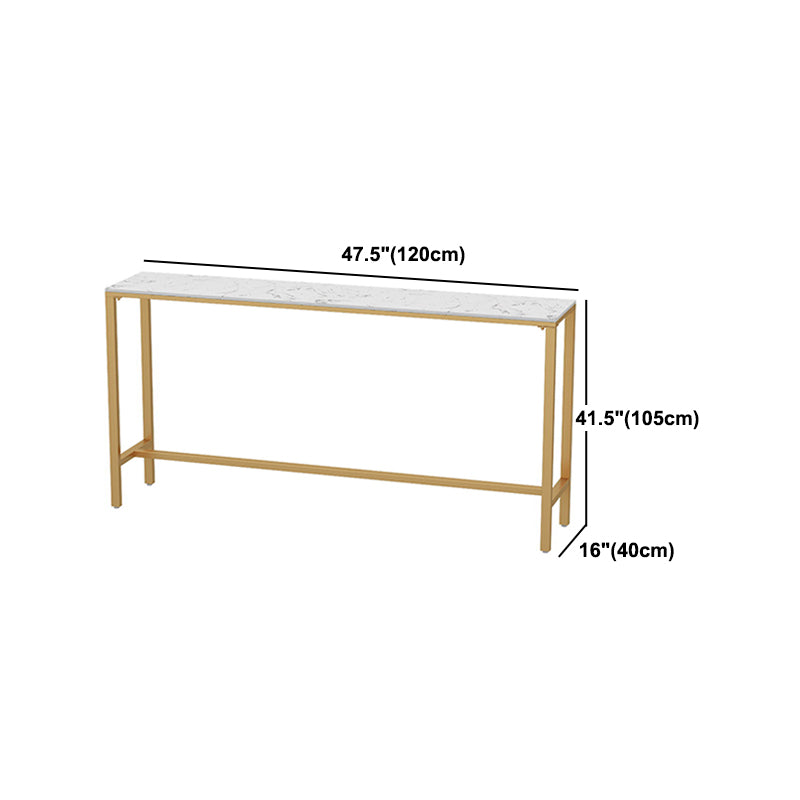 White Marble Bar Table Set 1/4 Pcs Upholstered Bar Stool for Living Room