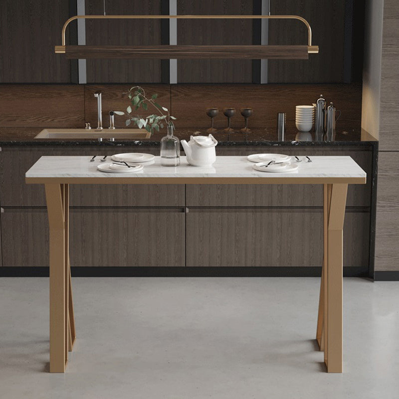 Glam Bar Table Set 1/2/5 Pieces Rectangle Bar Table with Metal High Stools for Kitchen