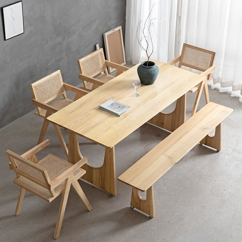 Industrial 1/2/4/5/6 Pieces Rectangle Dining Solid Wood Dining Room Table with Chairs