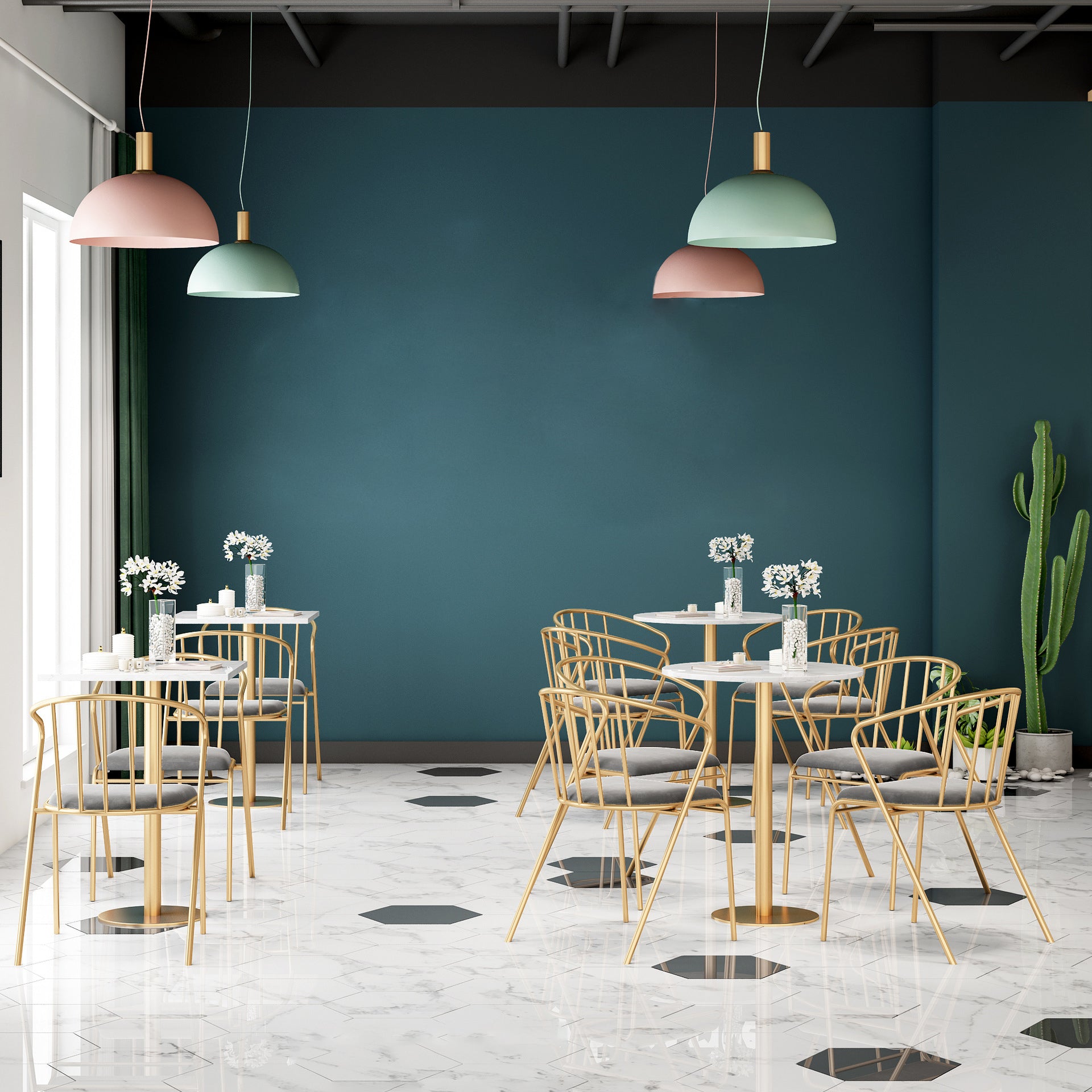 Glam Sintered Stone Dining Set Round 1/2/3/5 Pieces Dining Set for Home Use