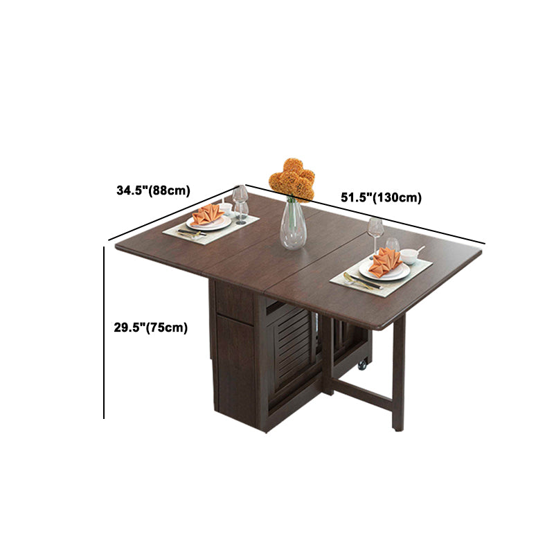 Modern Dining Set 1/2 Pcs Solid Wood Dining Table with Drop Leaf