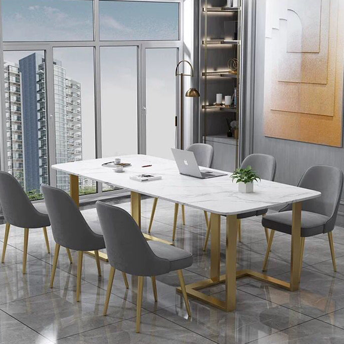 Contemporary Style Rectangle Table Set 1/2/7 Pieces Dining Set for Home