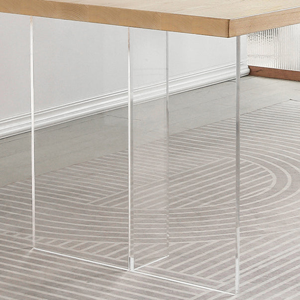 Modern 1/2 Pieces Rectangle Dining Set Solid Wood Dining Room Table with Chairs