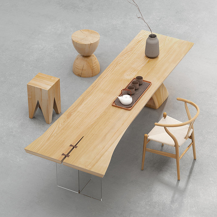 Modern 1/2 Pieces Rectangle Dining Set Solid Wood Dining Room Table with Chairs