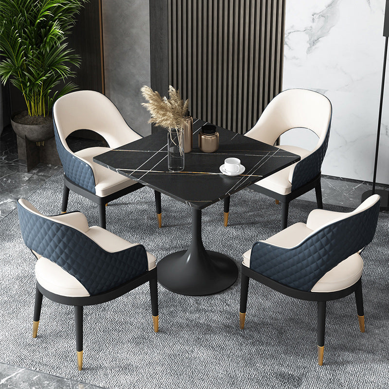 Modern Style Sintered Stone Dining Set Round 1/2/5 Pieces Dining Set for Home Use