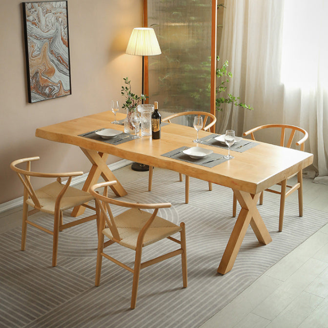 Solid Wood Dining Set 1/2/5 Pcs Rectangle Dining Table with Windsor Chairs