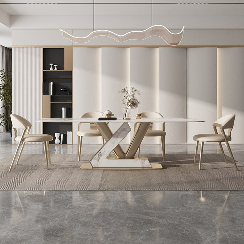 Nordic 1/4/5/7/9 Pieces Rectangle Dining Set Sintered Stone Top Dinette Table Set