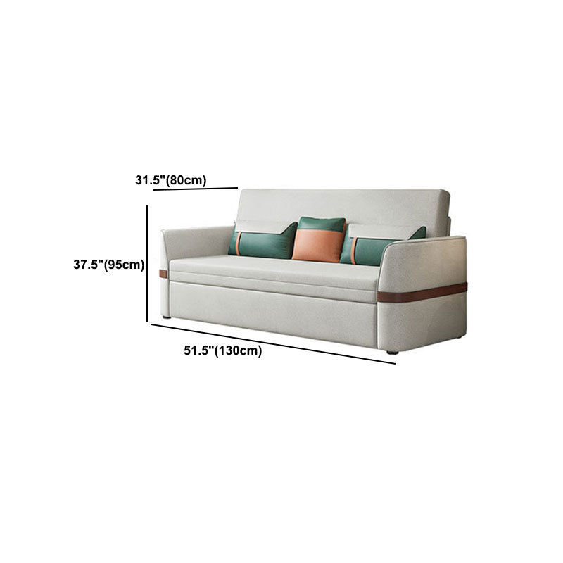 Stain Resistant Sofa Bed Grey Flared Arm Sofa with 3 Pillows