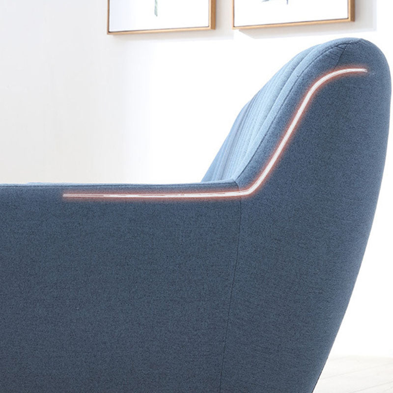 Fabric Sofa with Pillow Sewn Back and Flared Arm for Living Room
