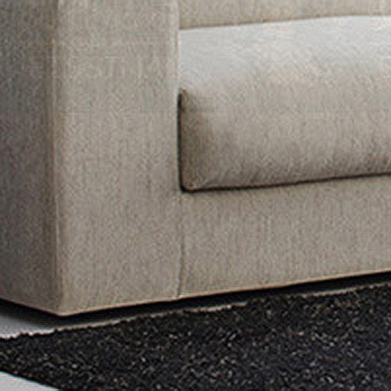 Modern Square Arm Sofa with Cushions in White for Living Room