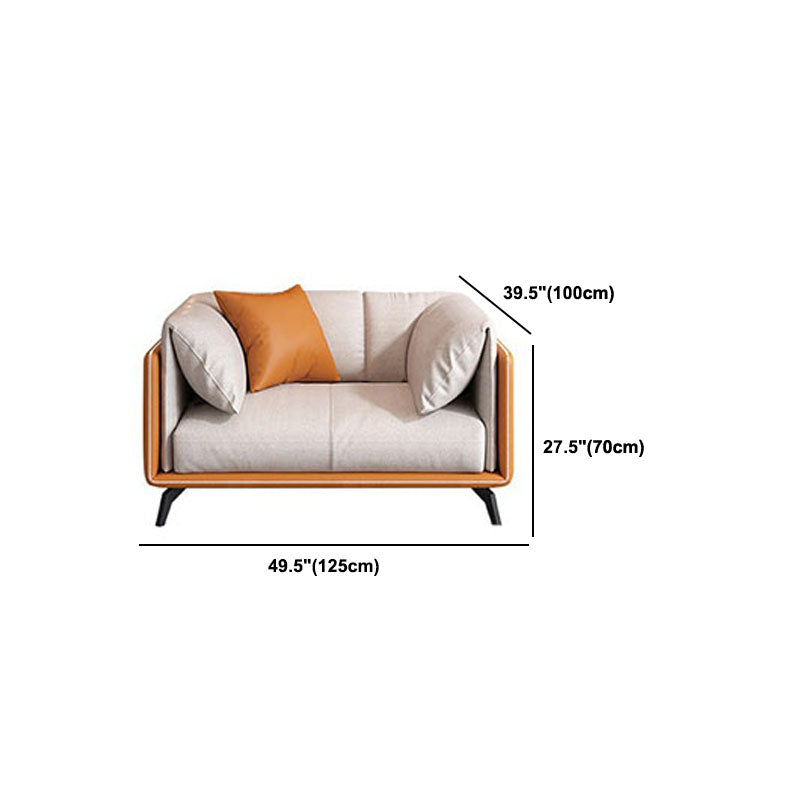 Contemporary Tuxedo Arm Sofa Stain Resistant Faux Leather Sofa