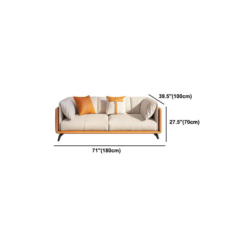 Contemporary Tuxedo Arm Sofa Stain Resistant Faux Leather Sofa