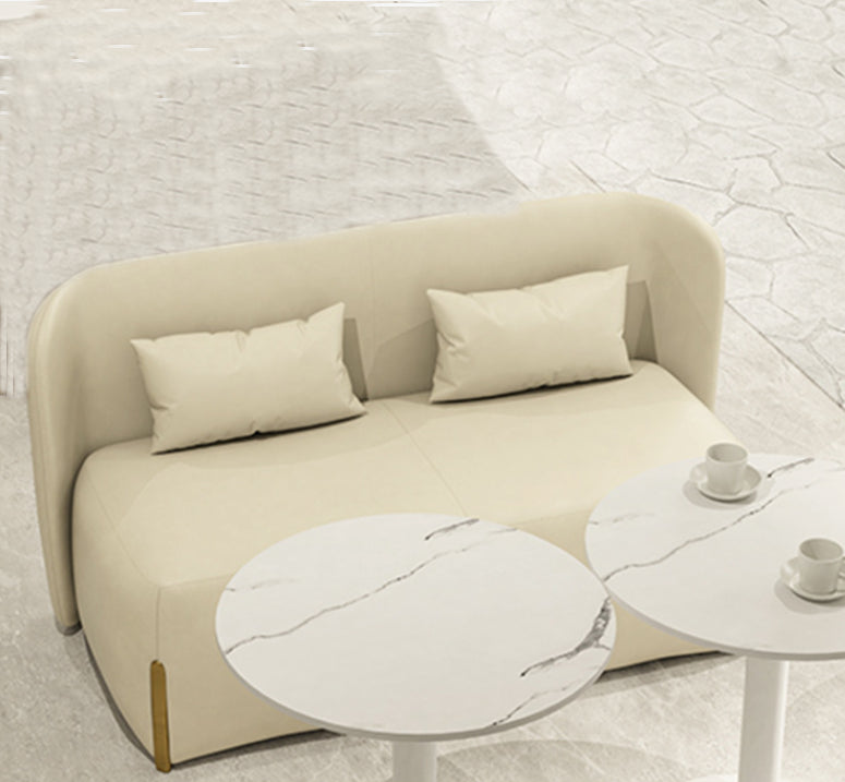 Faux Leather Sofa Armless Tight Back Loveseat for Living Room