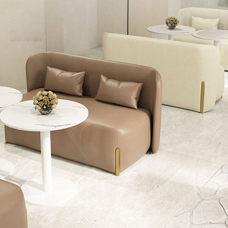 Faux Leather Sofa Armless Tight Back Loveseat for Living Room