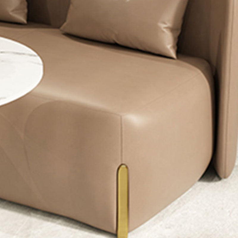 Faux Leather Sofa Armless Tight Back Loveseat for Living Room