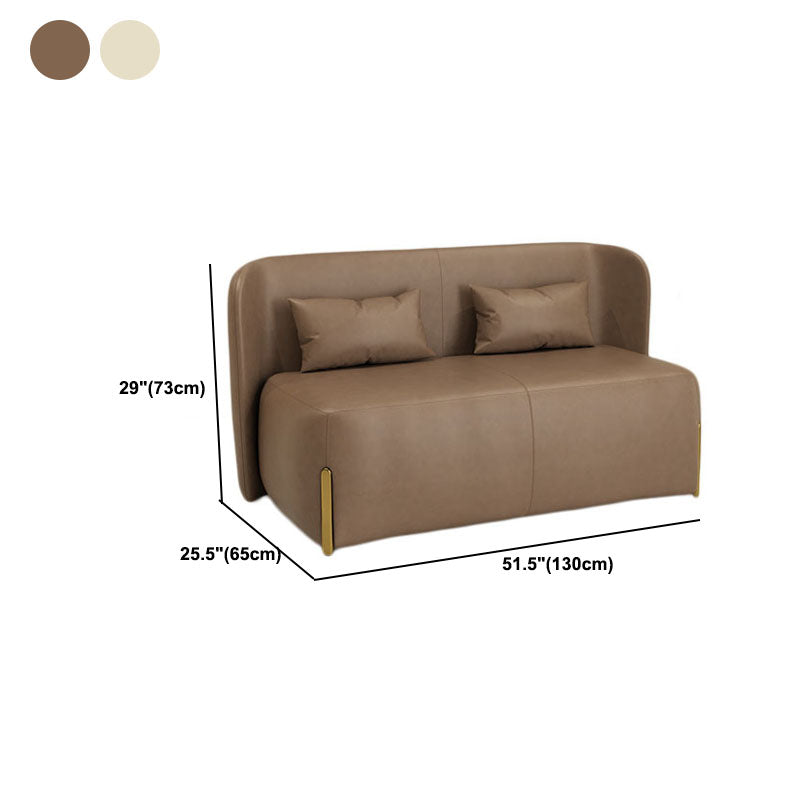 Faux Leather Sofa Armless Tight Back Loveseat for Living Room