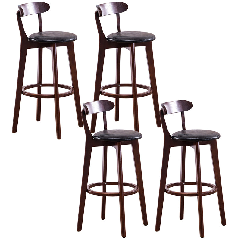 Contemporary Beech Home Barstool Matte Finish Upholstered Bar Stools
