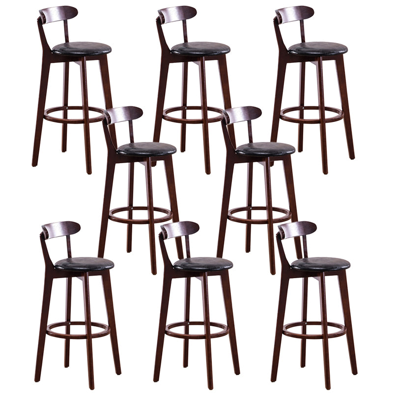 Contemporary Beech Home Barstool Matte Finish Upholstered Bar Stools