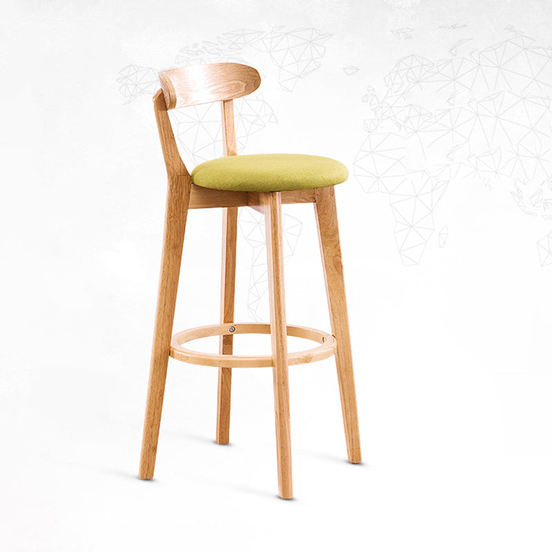 Contemporary Beech Home Barstool Matte Finish Upholstered Bar Stools