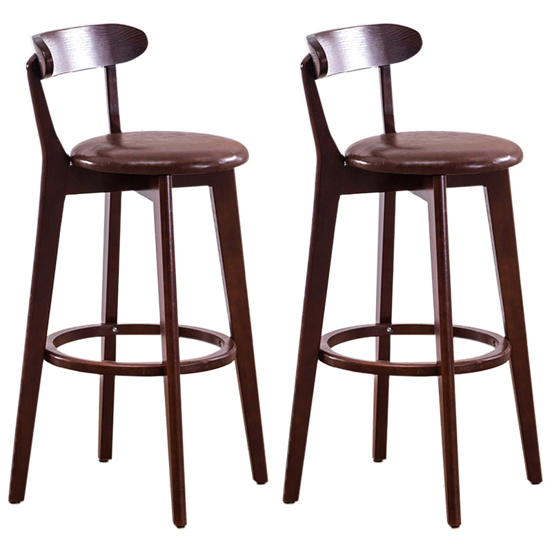 Contemporary Beech Home Barstool Matte Finish Upholstered Bar Stools