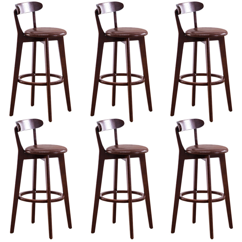 Contemporary Beech Home Barstool Matte Finish Upholstered Bar Stools