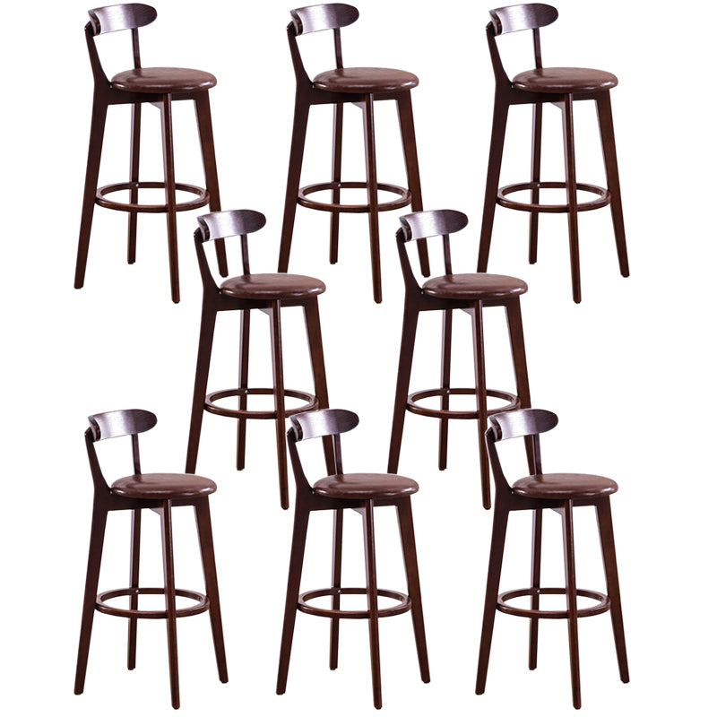 Contemporary Beech Home Barstool Matte Finish Upholstered Bar Stools
