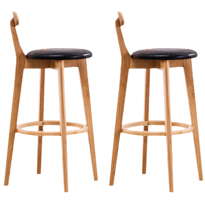 Contemporary Beech Home Barstool Matte Finish Upholstered Bar Stools