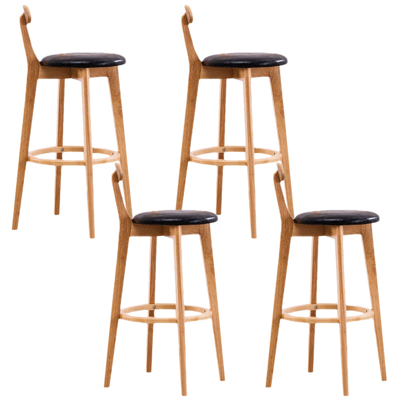 Contemporary Beech Home Barstool Matte Finish Upholstered Bar Stools
