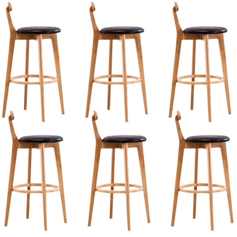 Contemporary Beech Home Barstool Matte Finish Upholstered Bar Stools