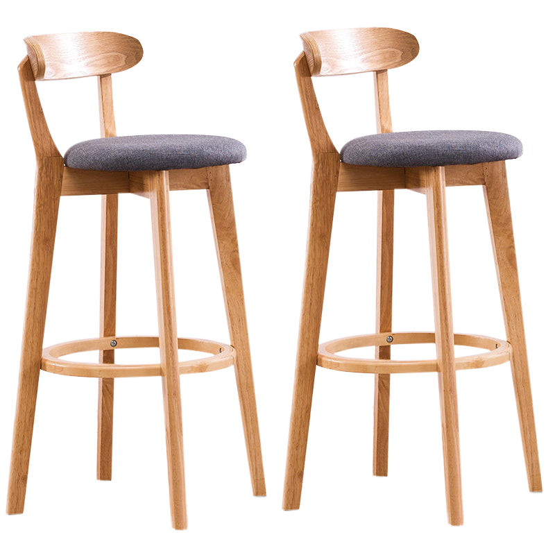 Contemporary Beech Home Barstool Matte Finish Upholstered Bar Stools
