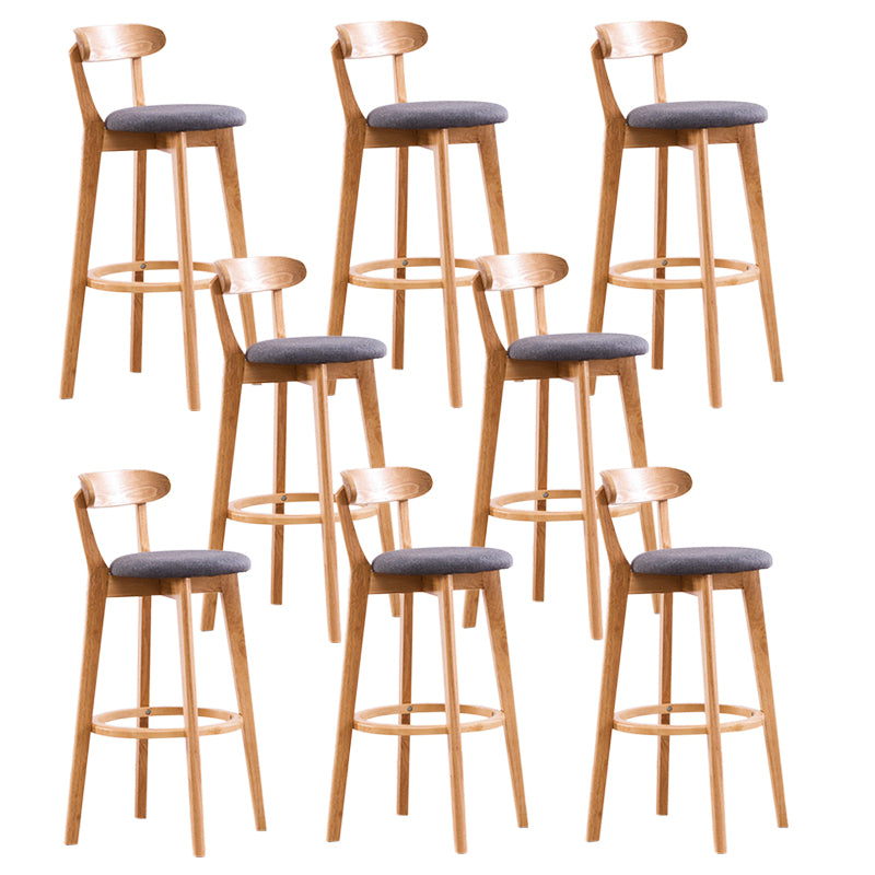 Contemporary Beech Home Barstool Matte Finish Upholstered Bar Stools
