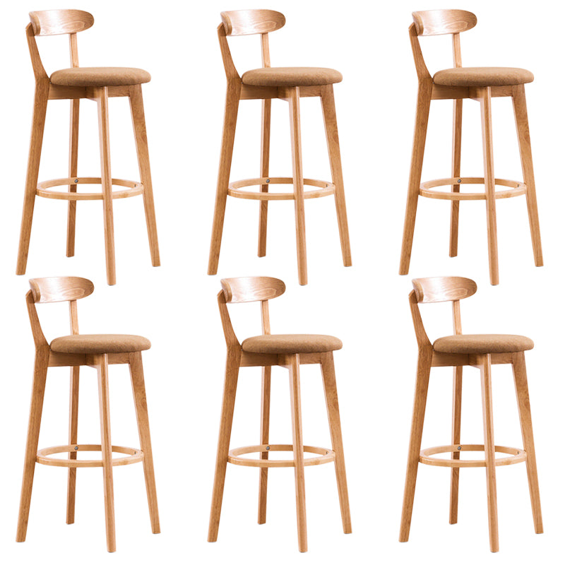 Contemporary Beech Home Barstool Matte Finish Upholstered Bar Stools