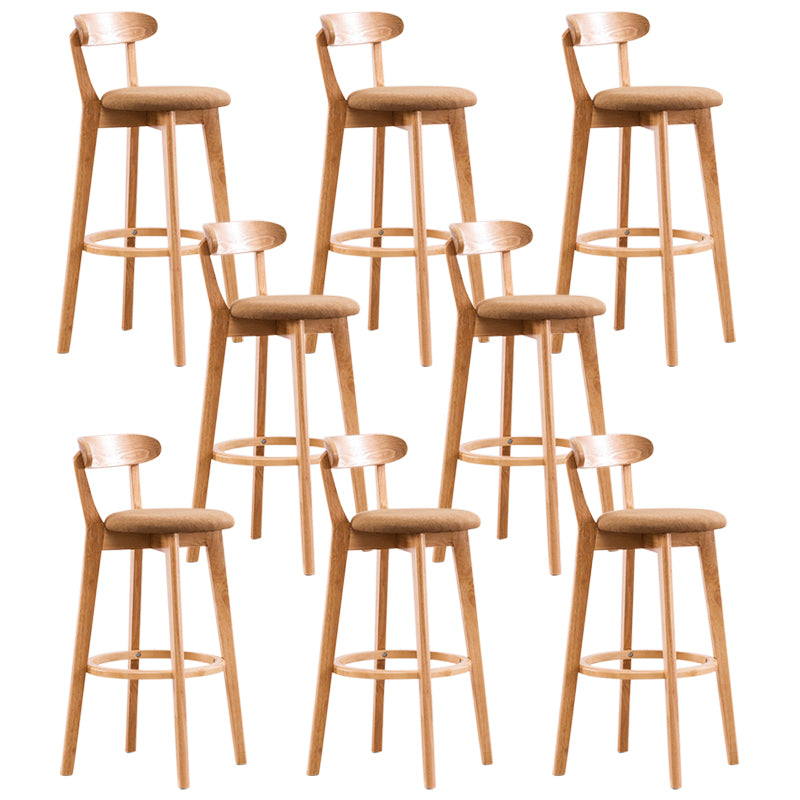 Contemporary Beech Home Barstool Matte Finish Upholstered Bar Stools