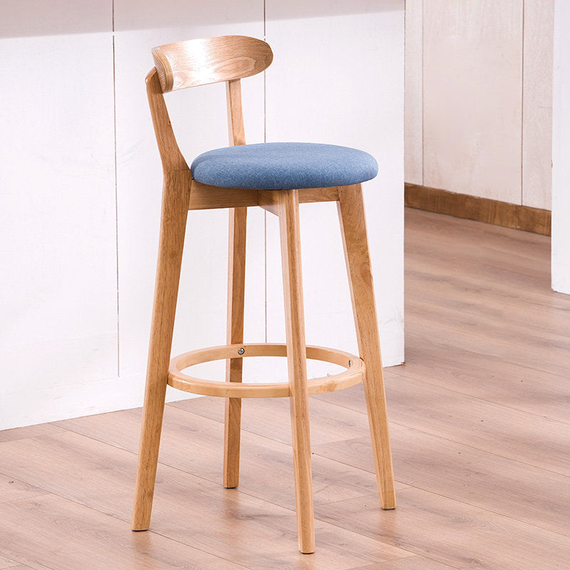 Contemporary Beech Home Barstool Matte Finish Upholstered Bar Stools