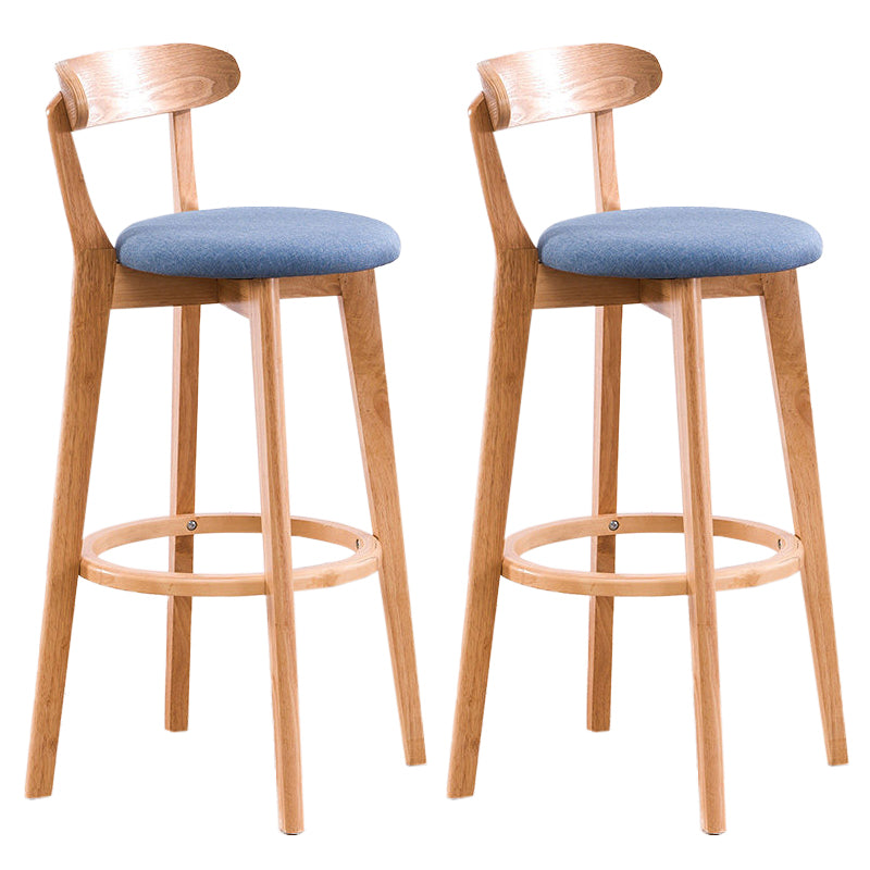 Contemporary Beech Home Barstool Matte Finish Upholstered Bar Stools