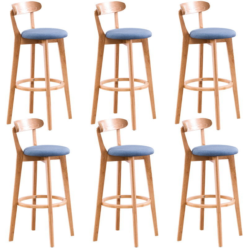Contemporary Beech Home Barstool Matte Finish Upholstered Bar Stools