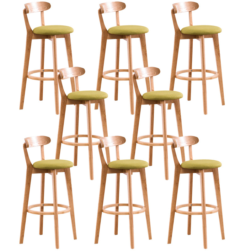 Contemporary Beech Home Barstool Matte Finish Upholstered Bar Stools