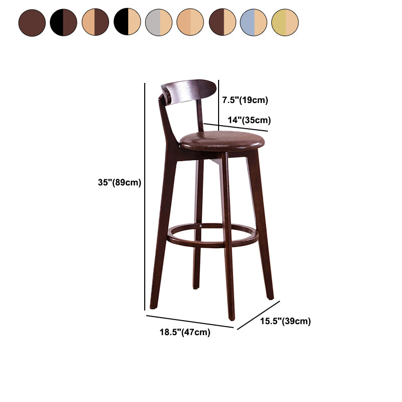 Contemporary Beech Home Barstool Matte Finish Upholstered Bar Stools