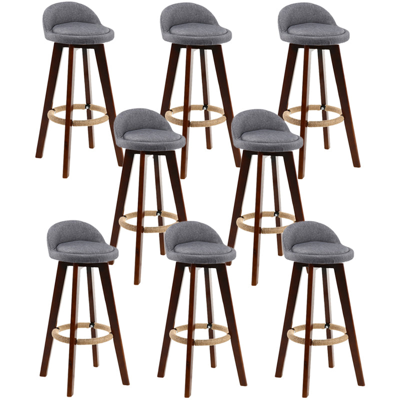 Contemporary Rubberwood Home Stool Footrest Upholstered Bar Stools