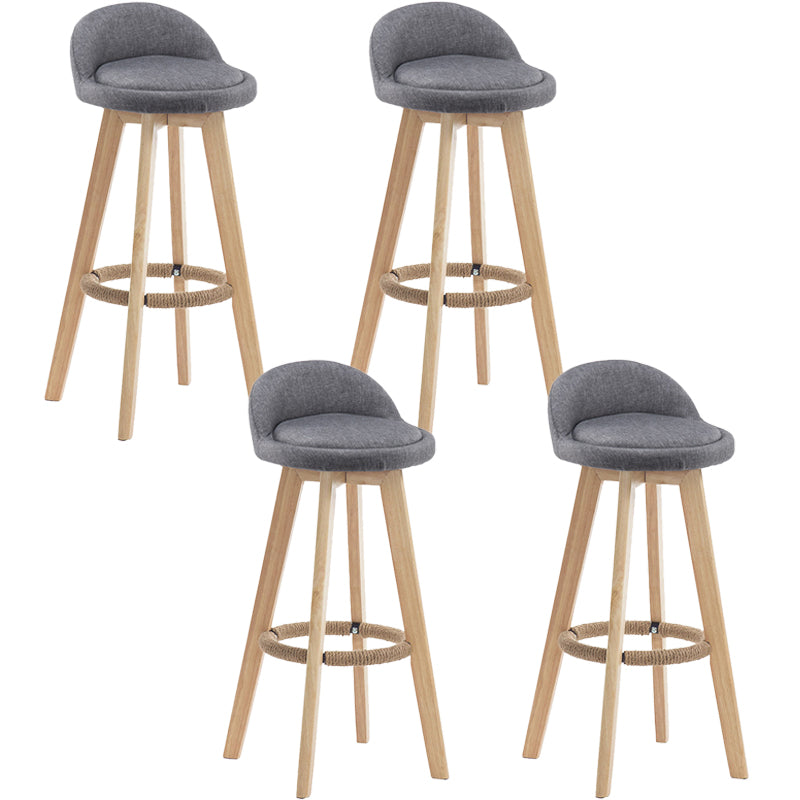 Contemporary Rubberwood Home Stool Footrest Upholstered Bar Stools